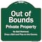 Signmission Designer Series Out Of Bounds, Green & White Heavy-Gauge Aluminum Sign, 18" x 18", GW-1818-9804 A-DES-GW-1818-9804 - alternate 1